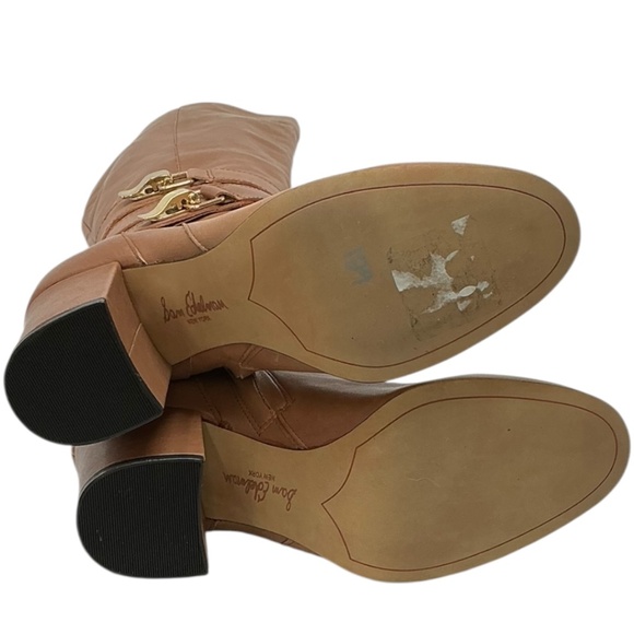 Sam Edelman Fairbank Leather Block Heel Knee High Boots - Picture 8 of 14